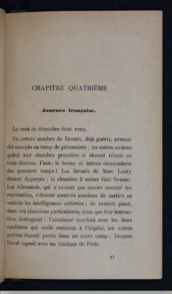 Chapitre quatrième - Journée française