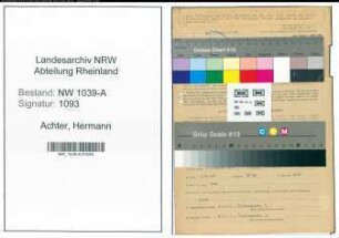 Entnazifizierung Hermann Achter , geb. 27.02.1899 (Kasseninspektor)