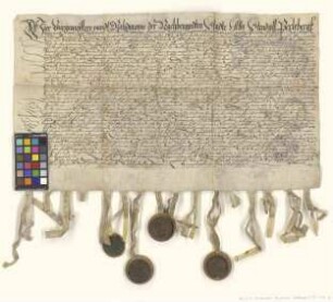 Altmärkische und prignitzsche Städte verschreiben sich Albrechts von der Schulenburg Witwe auf Horst über 10.000 Taler.