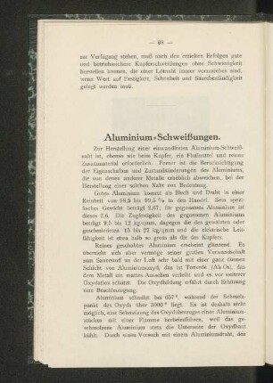 Aluminium-Schweißungen.