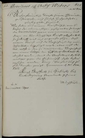 Zukünftige Einsendung eines Verzeichnisses der Neueinschreibungen für die regelmäßigen Berichte an den König.