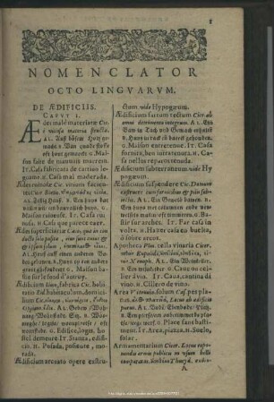 De Aedificiis. Caput I.