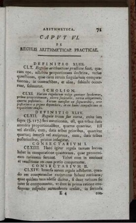 Caput. VI. de regulis arithmeticae practicae.