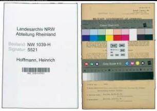Entnazifizierung Heinrich Hoffmann , geb. 26.01.1894 (Schlosser)