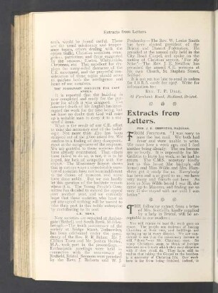 Extracts from letters