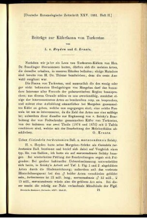Beiträge zur Käferfauna von Turkestan