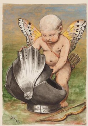 Putte mit Helm