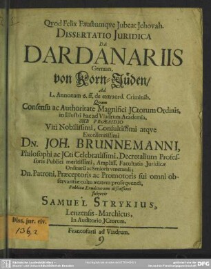 Dissertatio Juridica De Dardanariis