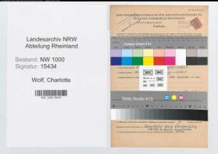 Entnazifizierung Charlotte Wolf, geb. 01.03.1909 ()