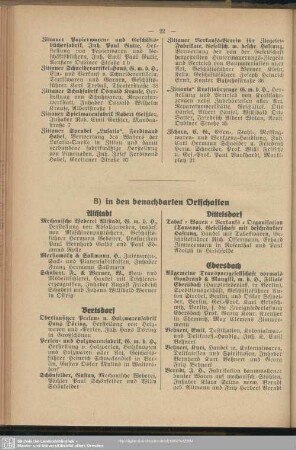 B) in den benachbarten Ortschaften