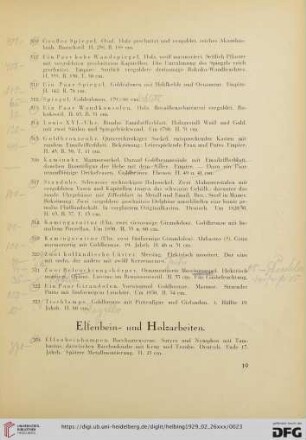 Elfenbein- und Holzarbeiten (Nr. 324-331)