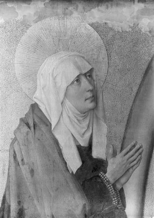 Linker Altarflügel, Detail: Die Jungfrau Maria
