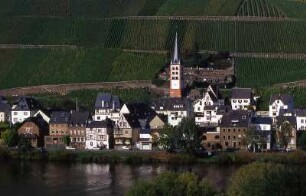 Weinort an der Mittelmosel : Landschaft an der Mosel, aufgenommen 2001