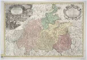 Karte von dem Herzogtum Schweidnitz, 1:120 000, Kupferstich, 1736
