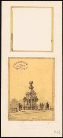 Wettersäule für den Schlossplatz, Berlin Monatskonkurrenz November 1886: Perspektivische Ansicht einer Variante