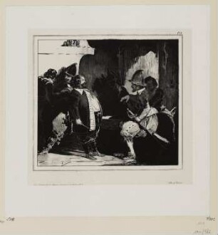 Dicker Wirt und Soldat, Blatt 8 der Folge "Skizzen und Pochaden"