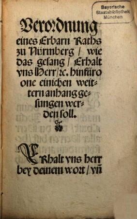 [Sammlung verschiedener Kirchengebete im Gebiet der Stadt Nürnberg aus verschiedenen Anlässen]. [1525]