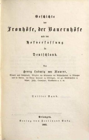 Geschichte der Fronhöfe, der Bauernhöfe und der Hofverfassung in Deutschland, 3