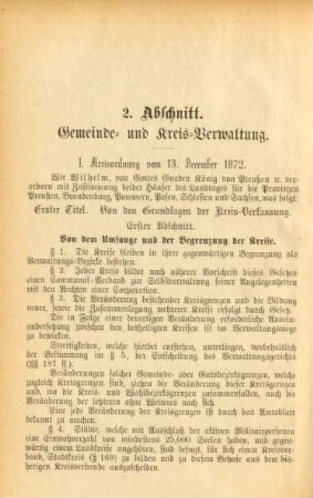 2. Abschnitt. Gemeinde- und Kreis-Verwaltung