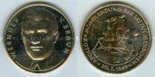 Medaille zur ersten Mondlandung 1969