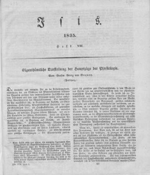 Eigenthümliche Darstellung der Hauptzüge der Physiologie / vom Grafen Georg von Buquoy