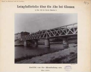 Dortmund-Ems-Kanal. Leinpfadbrücke über die Ahe, Gleesen: Ansicht von der Ahemündung aus