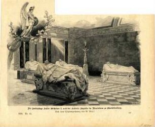 Grafik "Die Sarkophage Kaiser Wilhelms I. und der Kaiserin Augusta im Mausoleum zu Charlottenburg"