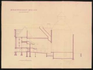 Schauspielhaus, Bremen Wiederaufbau: Längenschnitt 1:100
