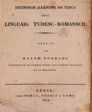 Taschenwörterbuch der Romanisch-Deutschen Sprache. [2]