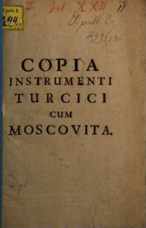 Copia Instrumenti Turcici cum Moscovita