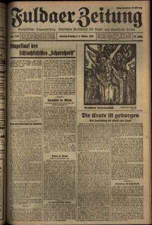 Erste Ausgabe vom Sonntag, den 04. Oktober 1936.