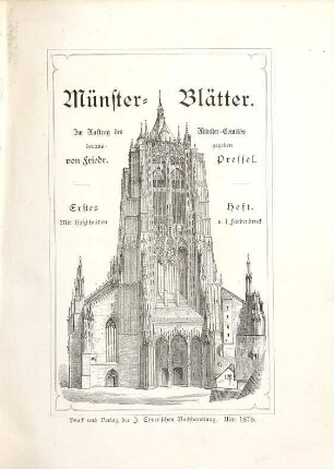 Münster-Blätter. 1. 1878