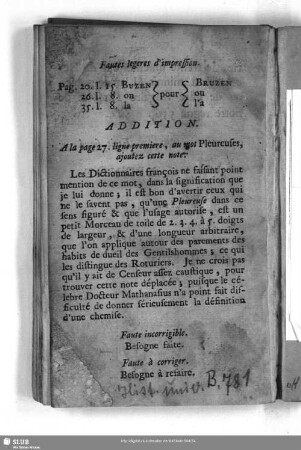 Fautes legeres d'impression