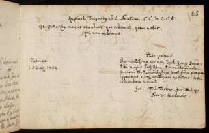 65r, Textor, Johann Friedrich. Tübingen, 05.10.1742 [aus Schwäbisch Hall; Jurastudent in Tübingen]