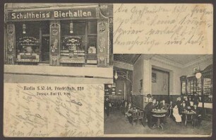 Ansichtskarte Bierhallen, Friedrichstraße
