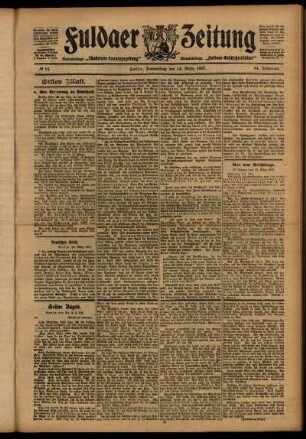 Erste Ausgabe vom Donnerstag, den 14. März 1907.