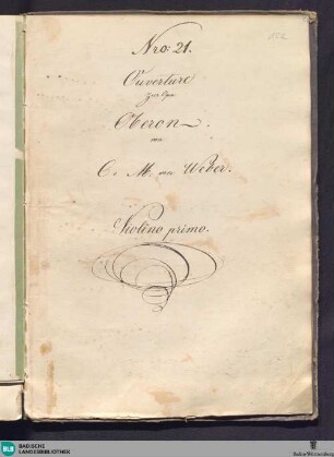 Oberon. Excerpts - Don Mus.Ms.S.B.3 Nr.21 : J 306