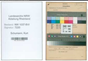 Entnazifizierung Kurt Schumann , geb. 29.05.1902 (Stadtinspektor)