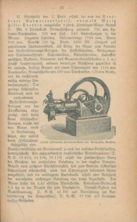 2 pferd. feststehender Petroleum-Motor von Moritz Hille, Dresden
