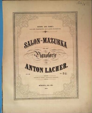 Salon-Mazurka : für das Pianoforte ; op. 10