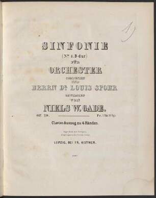 Sinfonie (No. 4 B-Dur) für Orchester : op. 20