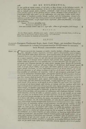 XLVIII. Praeceptum Carolomanni Regis, fratris Caroli Magni, quo monasterii Dionysiani immunitates & à teloneis exemtionem omnibus ad festivitatem seu mercatum sancti Dionysii concurrentibus confirmat.
