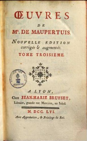 Oeuvres De Mr. De Maupertuis. 3