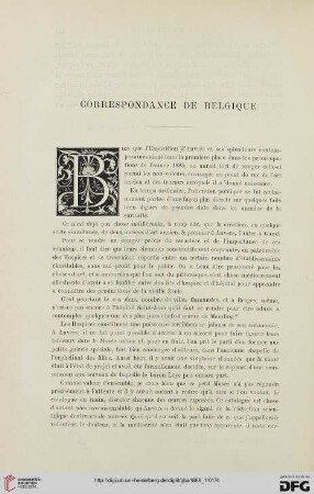2. Pér. 33.1886: Correspondance de Belgique
