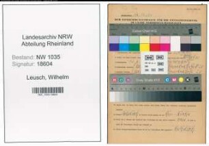Entnazifizierung Wilhelm Leusch , geb. 12.06.1898 (Rangiermeister)
