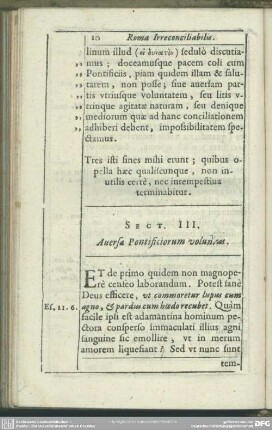 Sect. III. Aversa Pontificiorum voluntas