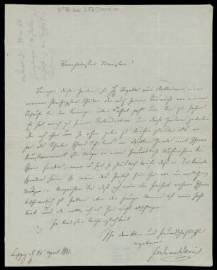 Brief von Ferdinand David an Louis Spohr