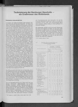 Tab. 1: Langlebige technische Gebrauchsgüter nach der Haushaltsgröße in Hamburg