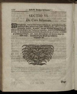 Sectio VI. De Cura Infantum.