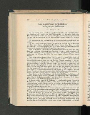 Licht in das Dunkel der Entdeckung der Segeberger Kalkhöhlen